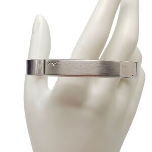 Vintage Speidel Cuff Bracelet ID Identity Engravable Brushed Silver Tone